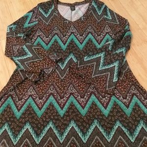 Flare bottom tunic with bell sleeves